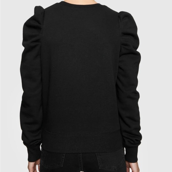 Rebecca Minkoff Black Janine Sweatshirt Size XS Crew Neck Ruffle Feminine Fall - Picture 3 of 16